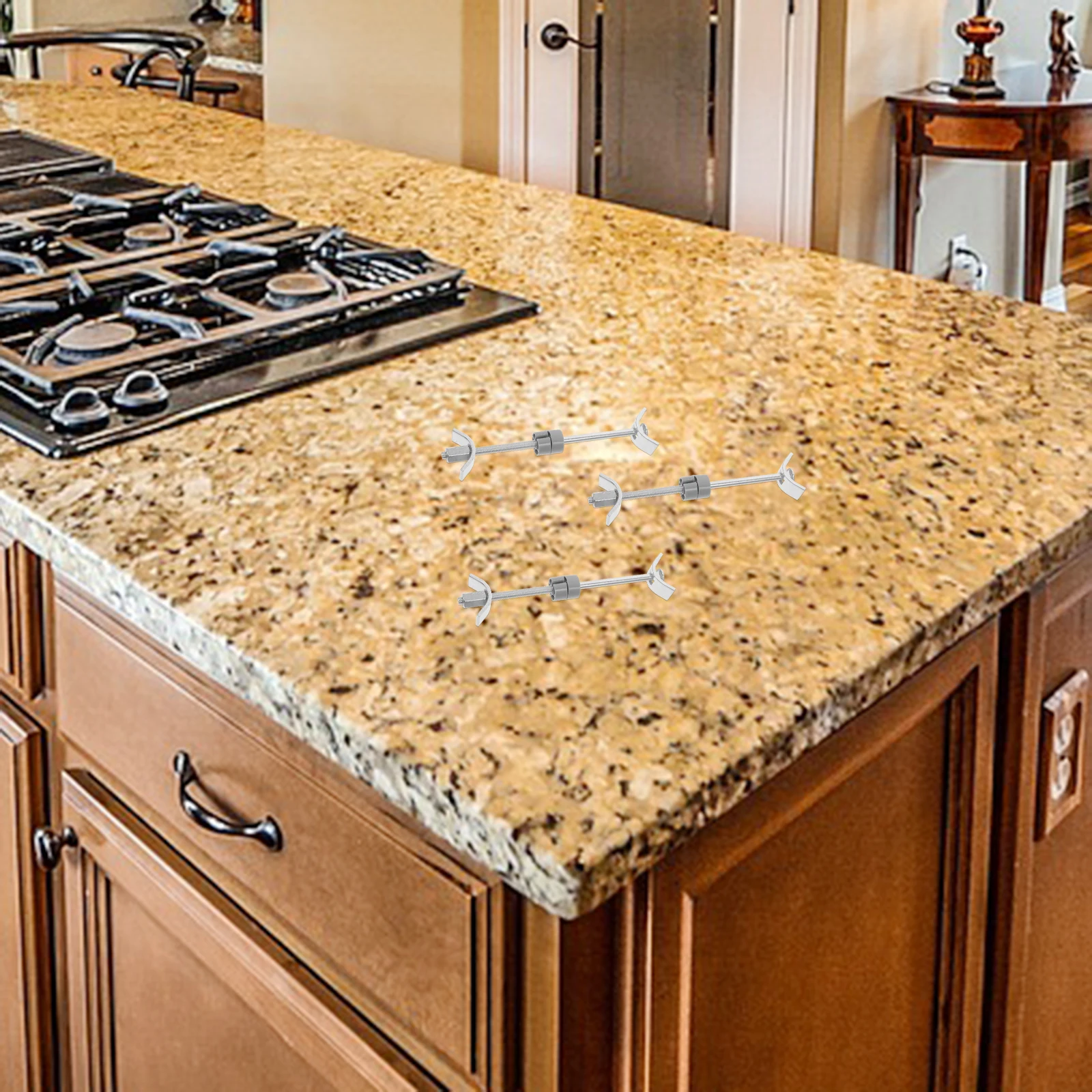 

4 Pcs Metal Connectors for Countertops Benchtops Furniture Accessories Durable Steel Joint Kitchen Worktop Solution