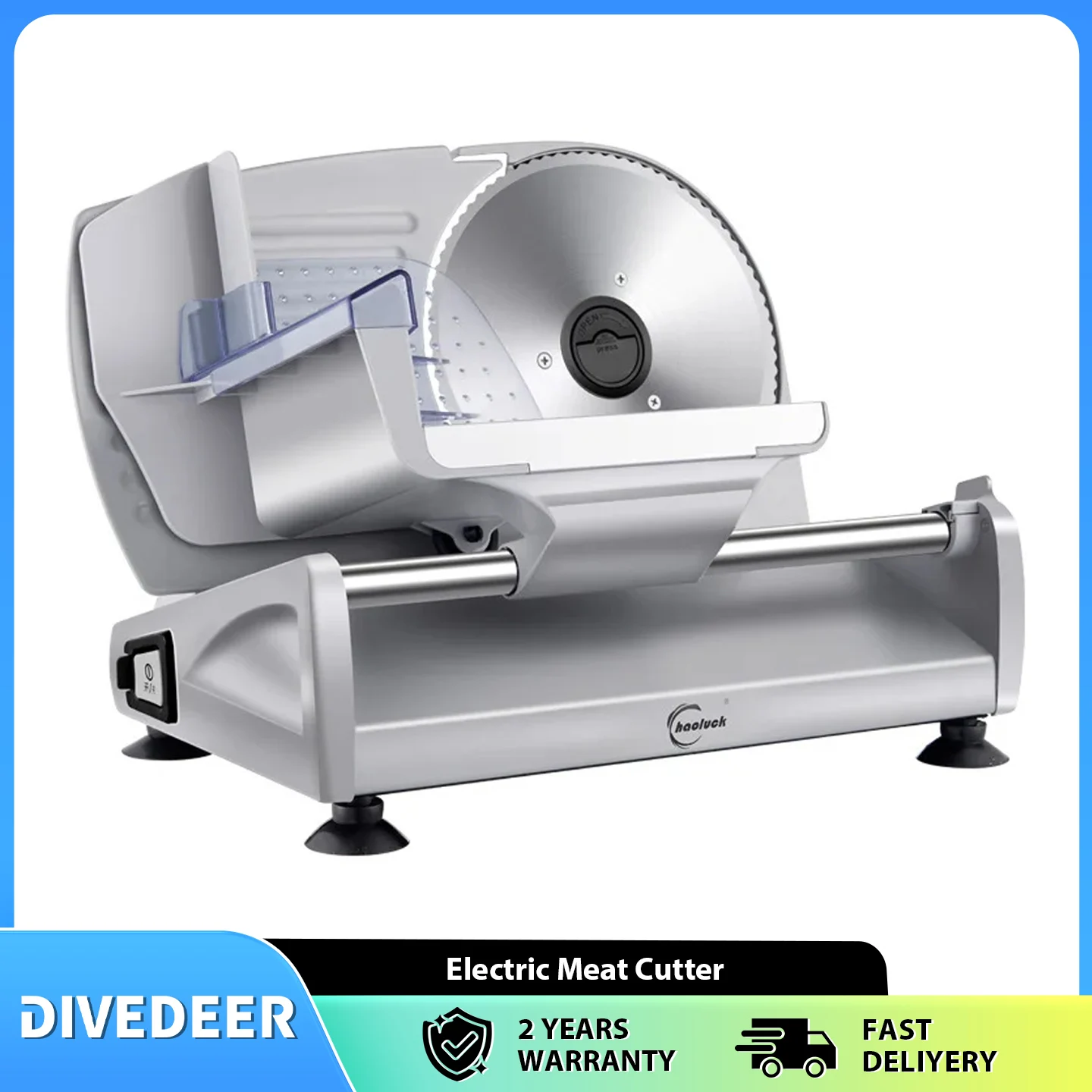 Cortadora de Carne Eléctrica DIVEDEER, Máquina Eléctrica para Rebanar Carne de Res, Máquina de Corte Manual de Acero Inoxidable 304 para Rebanadas de Carne Congelada