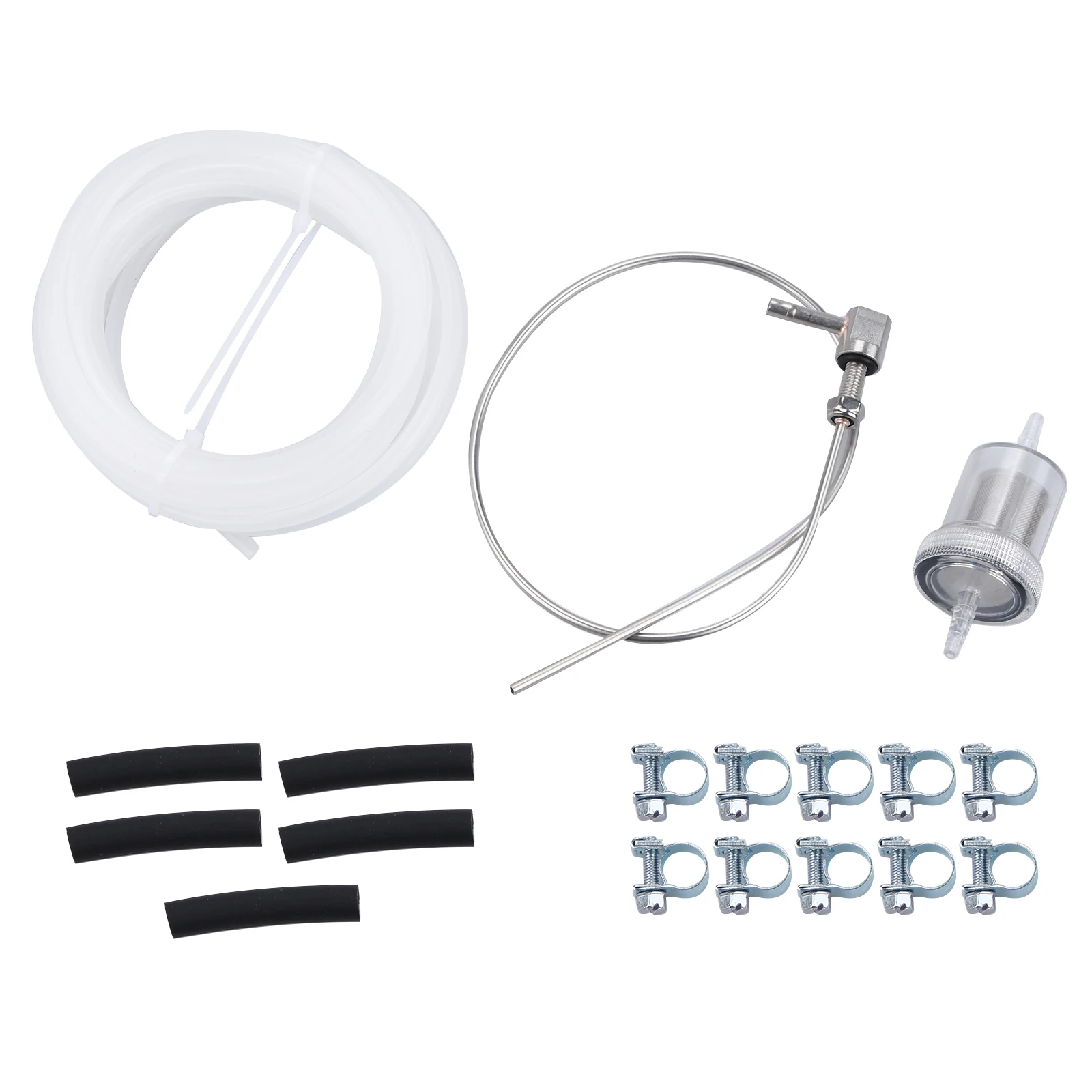 

Комплект топливопровода для датчика уровня топлива: трубка 4 м, фильтр, 5 соединителей, 10 зажимов для установки дизельных отопителей Eberspacher Webasto