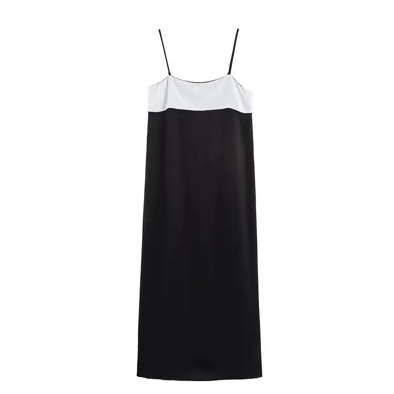 

Retro Silk Texture Women's Sleeveless Long Skirt Casual Summer Party Evening Dress Fashion 2025 Commuting Style