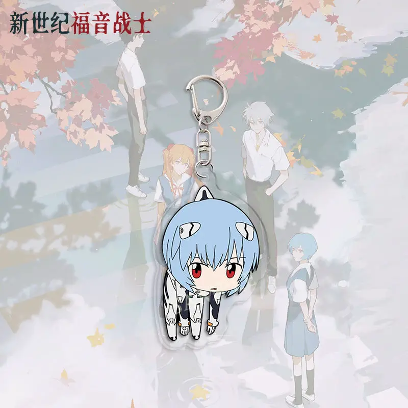 Neon Genesis Evangelion anime peripheral acrylic keychain Ayanami Rei Ikari Shinji Asuka student pendant birthday gift wholesale