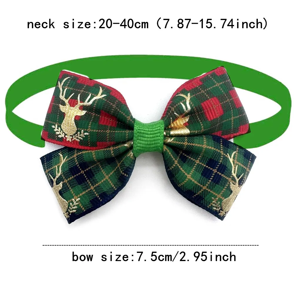 50pcs Christmas Pet Dog Cat Bow Ties Adjustable Dog Ties Pet Holiday Bow Tie Collar Pet Grooming Supplies for Small Dogs