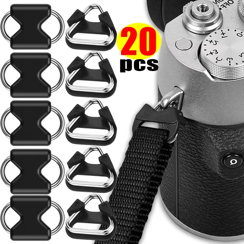 20/2 Piezas Anillo de sujeción para correa de cámara, Anillo triangular de sujeción, Anillos de sujeción para correas de cordón para accesorios de cámara Nikon Sony D-SLR