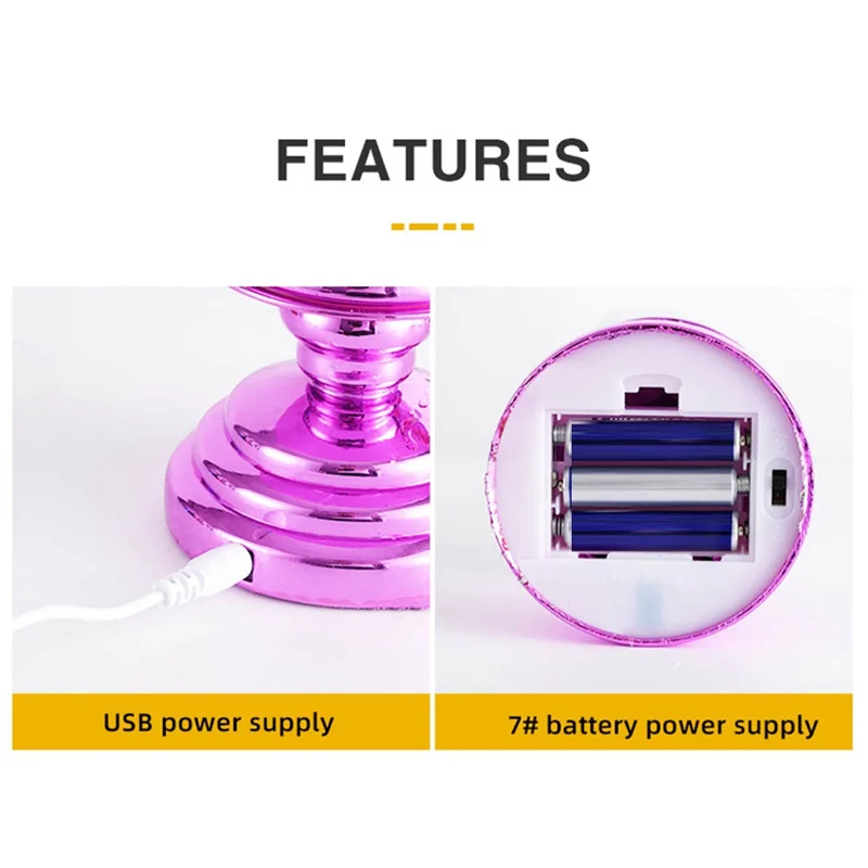 A64Z LED Christmas Candles Colour Changing LED Water Candle With Glitter Flameless LED Candle Lights Desk Table