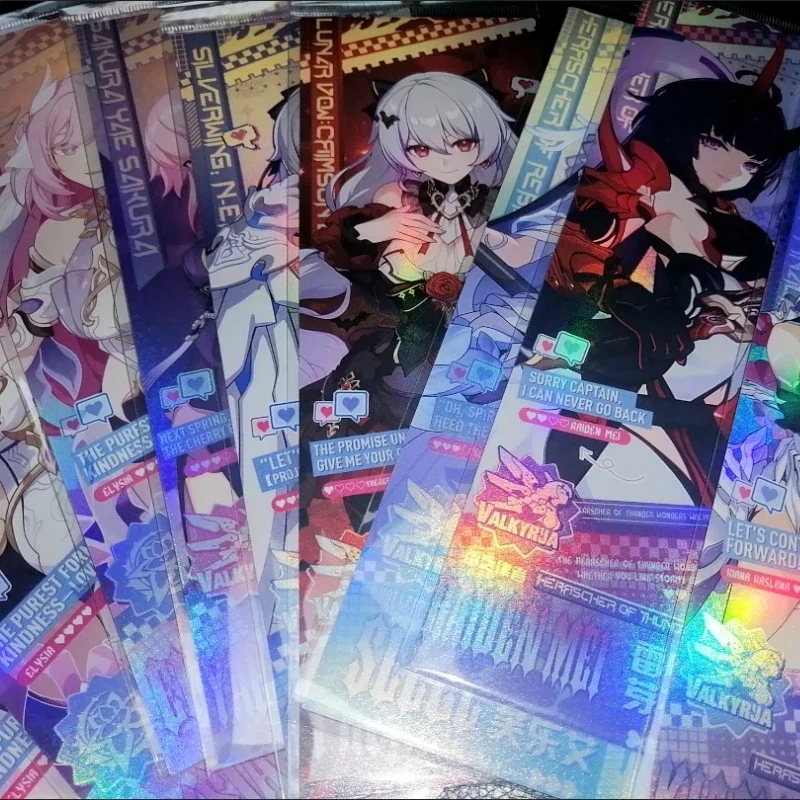 Honkai Impact 3 Valkyrie HD Reverse Direction Laser Paper Ticket Bookmark Postcard for Fans Gifts Collections Book Page Keychain