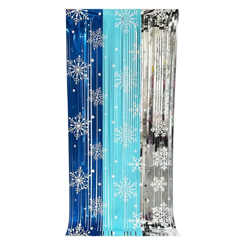 

Chirstmas Red White Green Three Colors Rain Silk Curtain Cartoon Santa Claus Merry Christmas Decor 2025 Happy New Year 2026