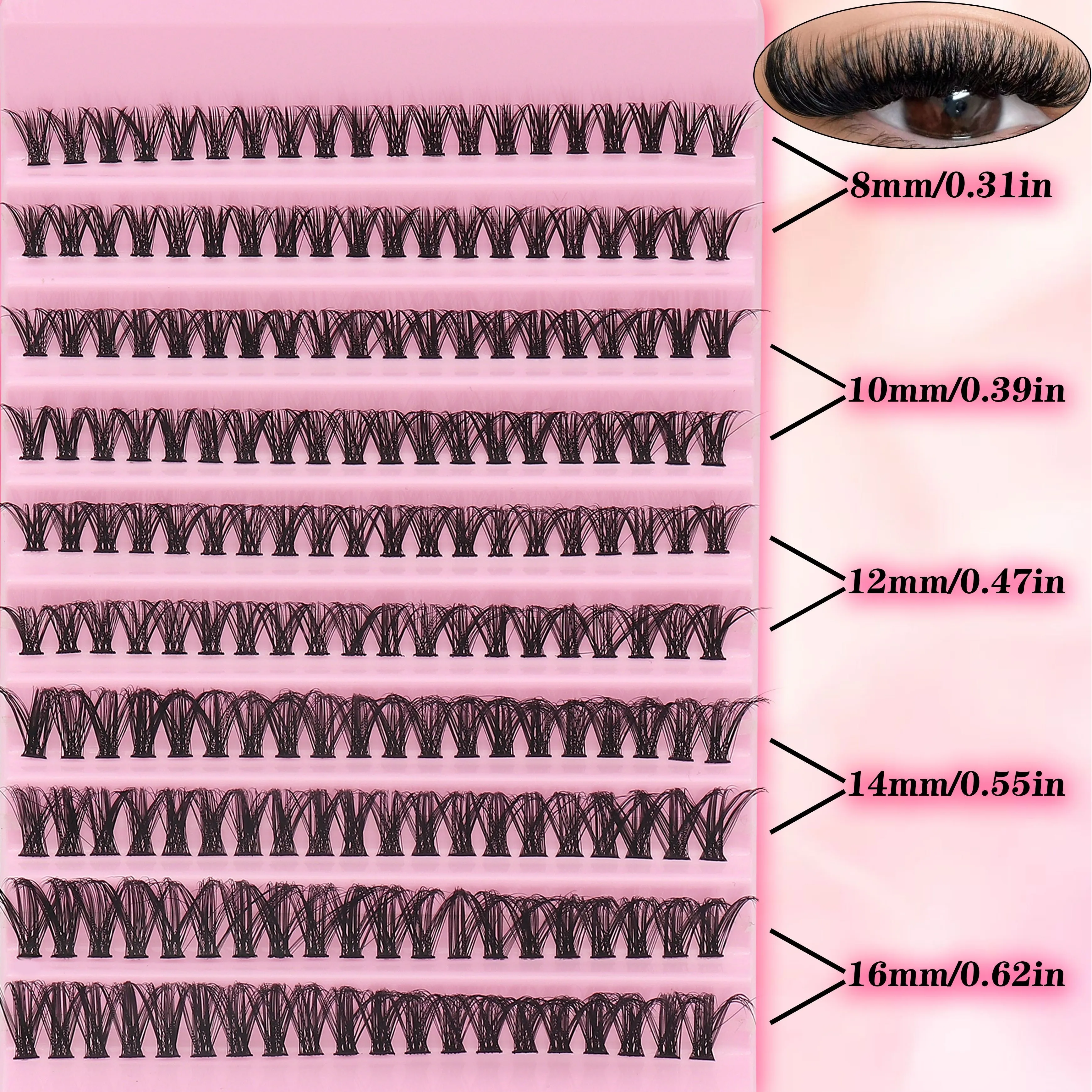 Fake Eyelashes 200Pcs ,  Diy Lash Extensions, Beginner Friendly, Reusable, Thickness 0.07Mm, Lengths 10-18Mm, D Curl