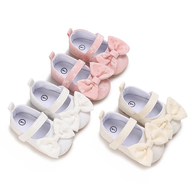 

Spring Baby Shoes Baby Shoes Princess Shoes Big Bow Embroidered Shoes Women's Baby Soft Soled Anti Slip Walking Shoes