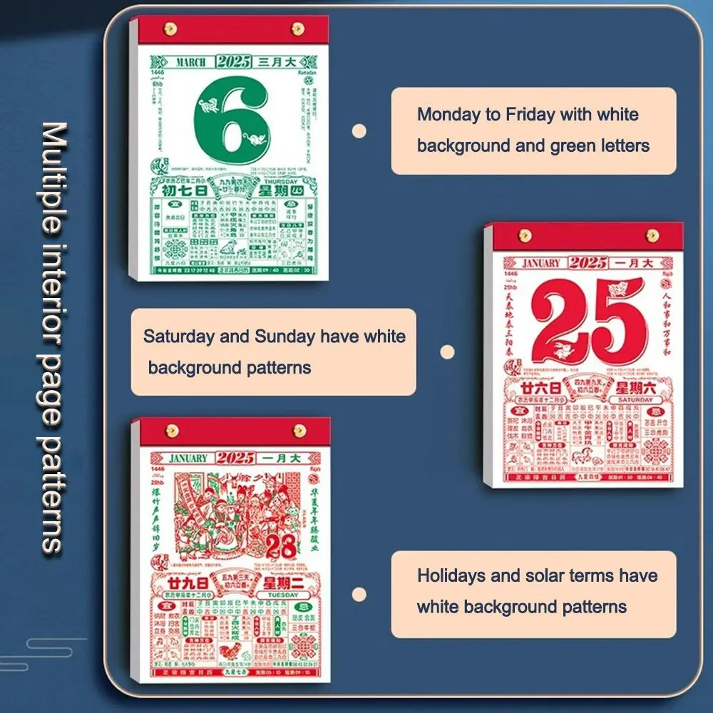 2025 Chinese Calendars Daily Chinese New Year Calendar Desktop Tearable Calendar Calendar Traditional Lunar Calendar