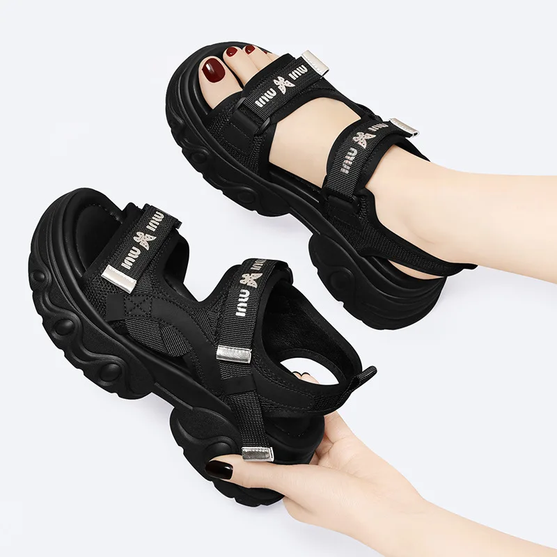

Sports Sandals Women's Summer 2024 New Versatile Fashion Outwear Thick Sole Casual Beach Velcro Shoes