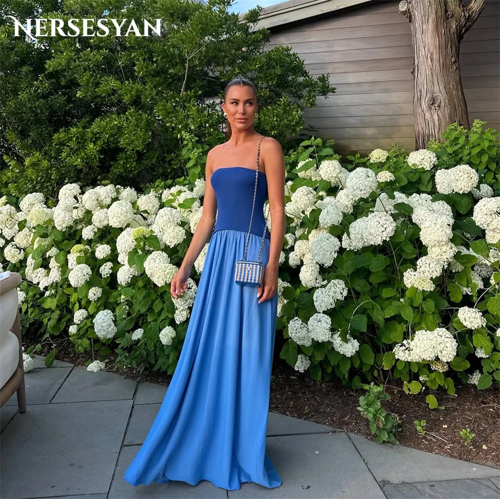 

Nersesyan Patchwork Colors Prom Dresses Off Shoulder A Line Satin Maxi Formal Dress Backless Sleeveless Party Gowns Customized