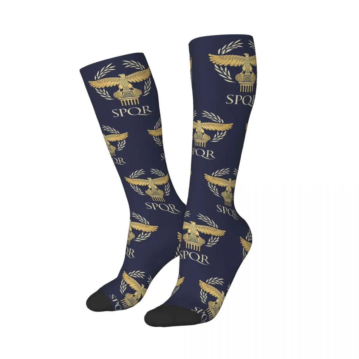 Spqr Roman Republic Flag And Motto With Aquila,Eagle Socks Harajuku Stockings All Season Long Socks for Man's Woman's Gifts