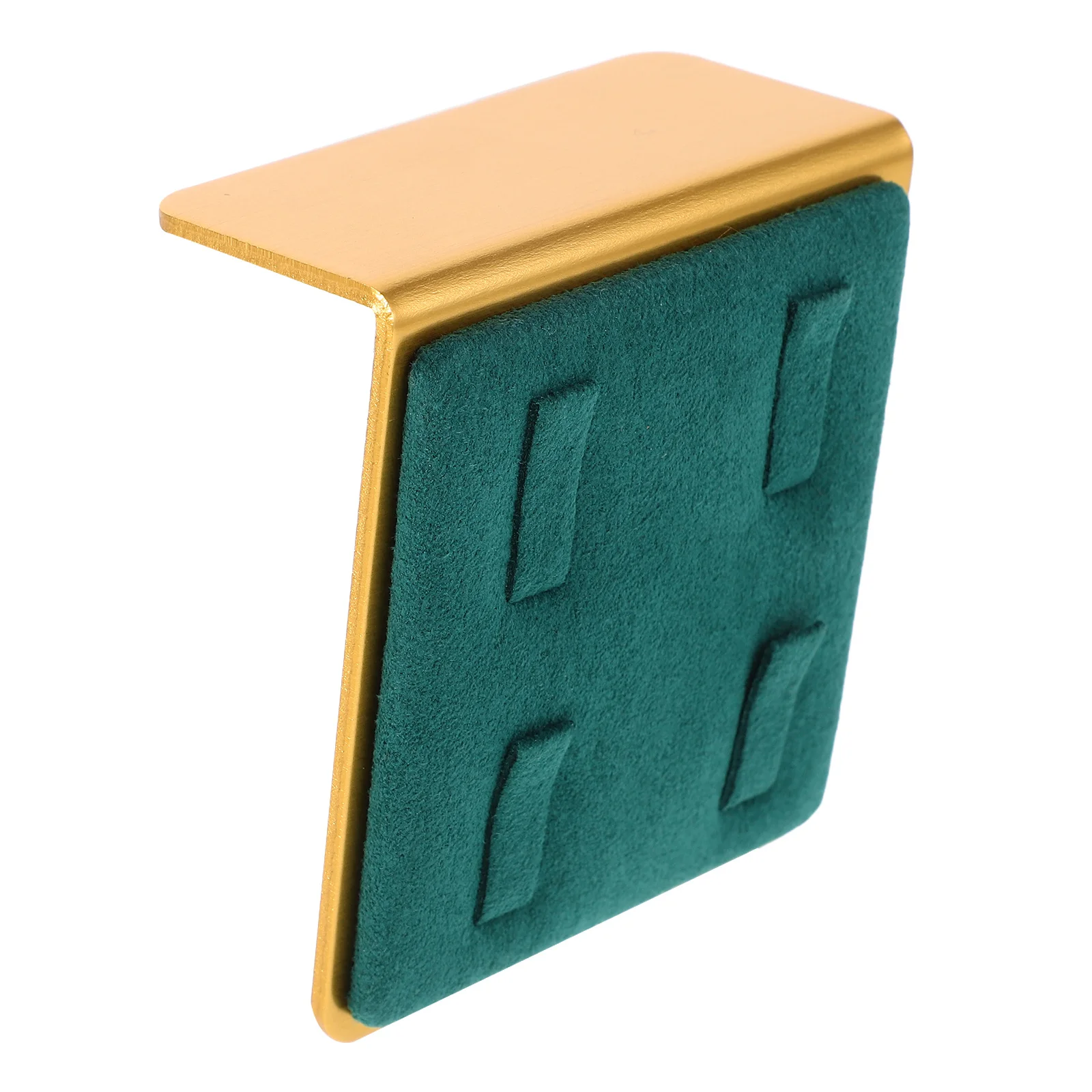 4 Slot Metal Ring Display Stand Jewelry Tray Elegant Secure Earrings Holder for Showcase Photography Green Display Stand Small