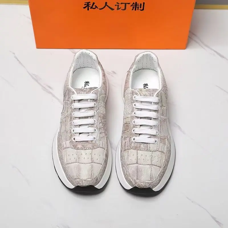 2025 new arrival Fashion Crocodile Skin causal shoes men,male Genuine leather Sneaker  pdd613