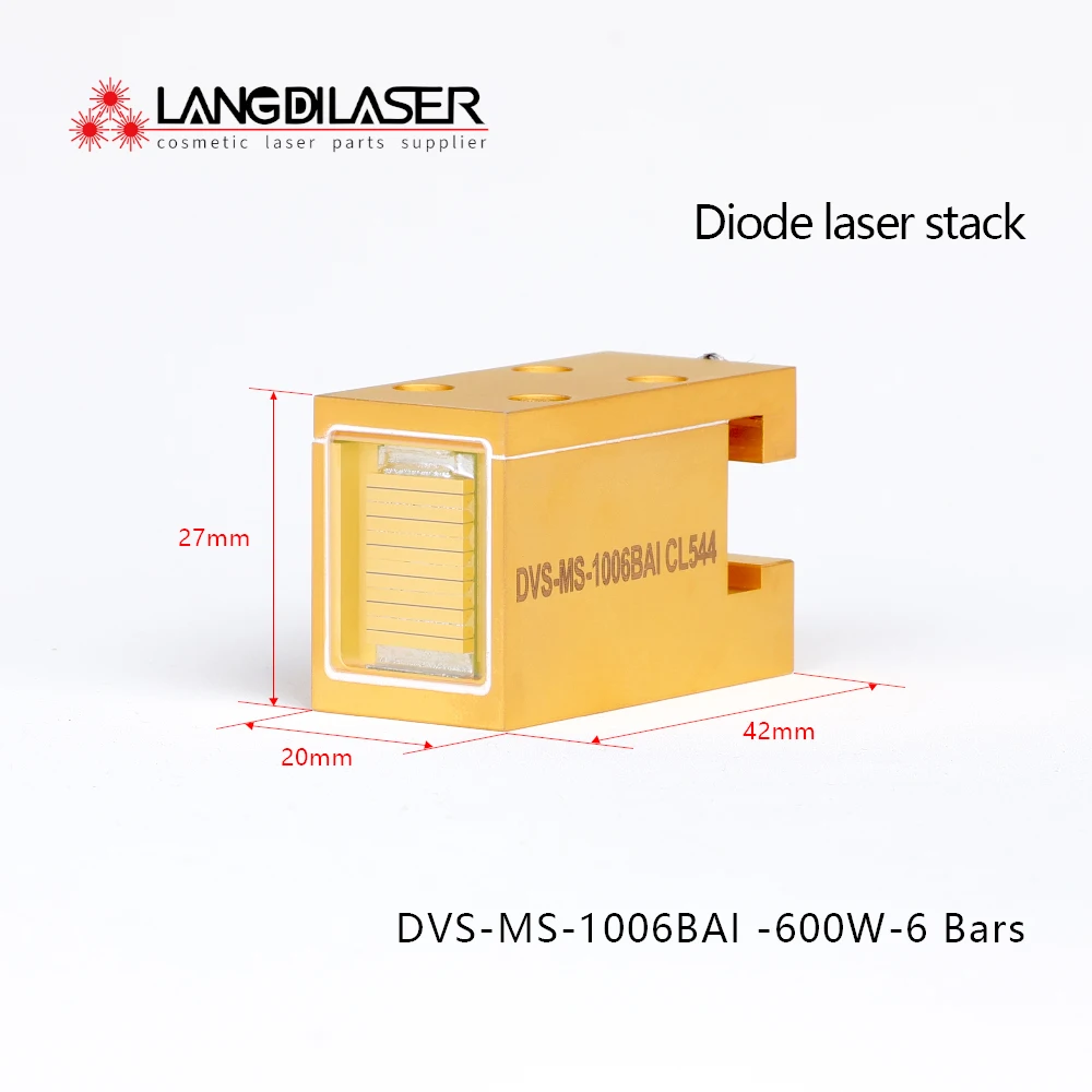 DVS-MS-1006BAI / 808nm Macro Channel Diode Laser Stack For Permanent Hair Removal / Power 600W / 6 Import Bars Installation