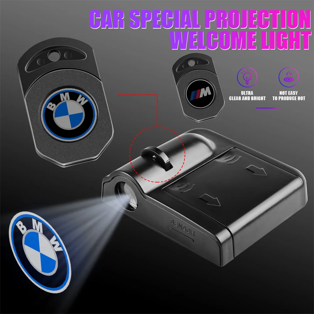 2/4PCS Car Wireless Welcome Light Laser Projector Lamps Auto Decoration Accessories For BMW M G30 E92 E91 X5 E70 F11 G20 X3 F25