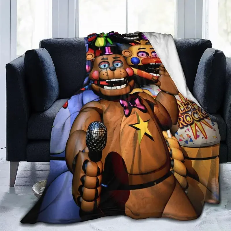 Customize Five Horror Nights Video At Game Freddy'S Ultra Soft Micro Fleece Throw Plush Blanket Bedding All Season Warm Sherpa Q