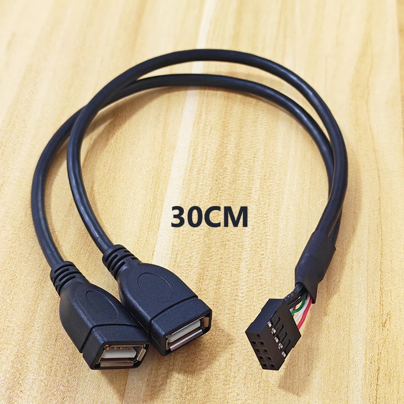 USB2.0 To 5/9Pin Extension Cable Dual Female/Male Adapter Main Board Header To Dual USB Adapter Cable For PC DIY Bluetooth & RGB