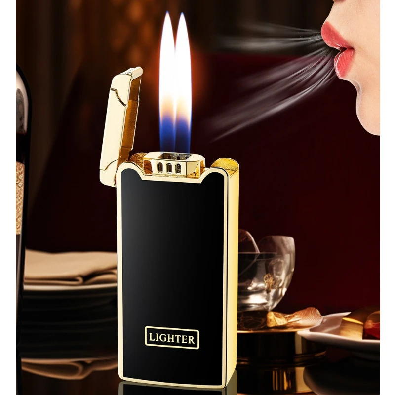 

Smart Airflow Induction Lighter,Blow-to-Ignite Gas-Electric Dual-Use Lighter,Viral TikTok Style,Luxury Gift for Men