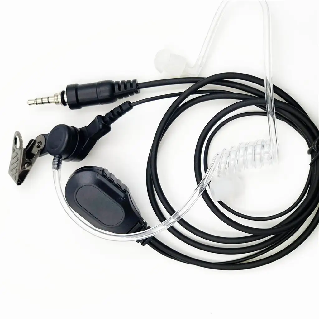 Police Earpiece Headset Black Plastic Wired Headset Hands Free Earphone Clip for Walkie Talkie for Yaesu Vertex VX-120 VX-127