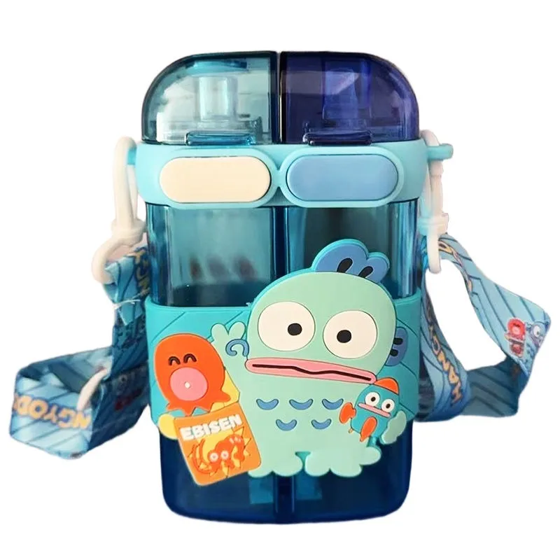 Niedlicher Kuromi-Wasserbecher für den Sommer, Sanrio My Melody Hello Kitty, Cinnamoroll, Doppeltrink-Strohbecher, hochwertiger Wasserkocher für Studenten, Geschenk