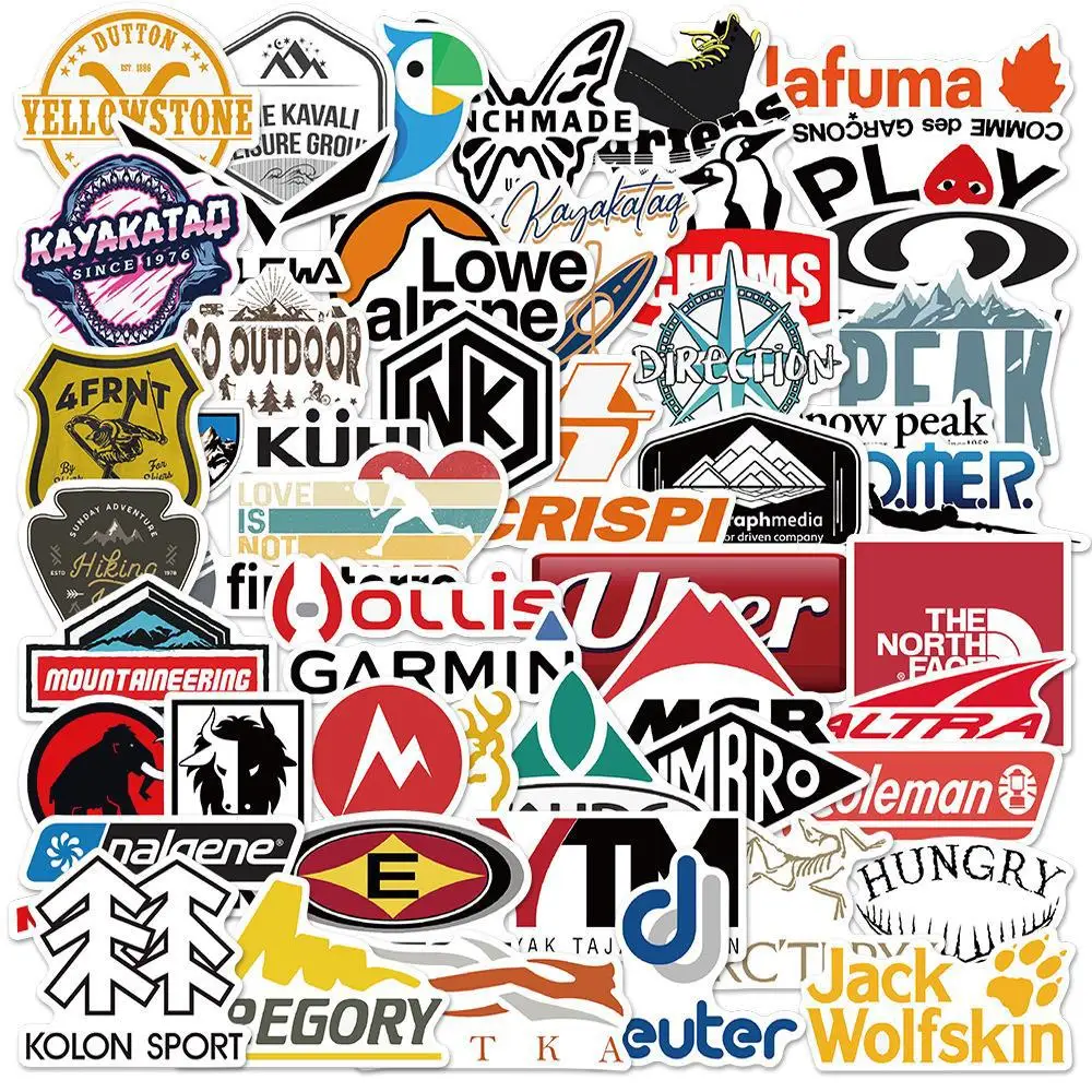 50Pcs Outdoor Sports Logo Graffiti Sticker Waterproof Luggage Skateboard Bicycle Travel Water Bottle Sticker