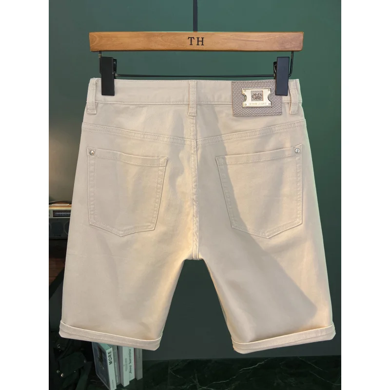 2025 Summer New High end Cowboy Shorts Men's Trendy Brand Fashion Versatile Casual Stretch Middle Pants