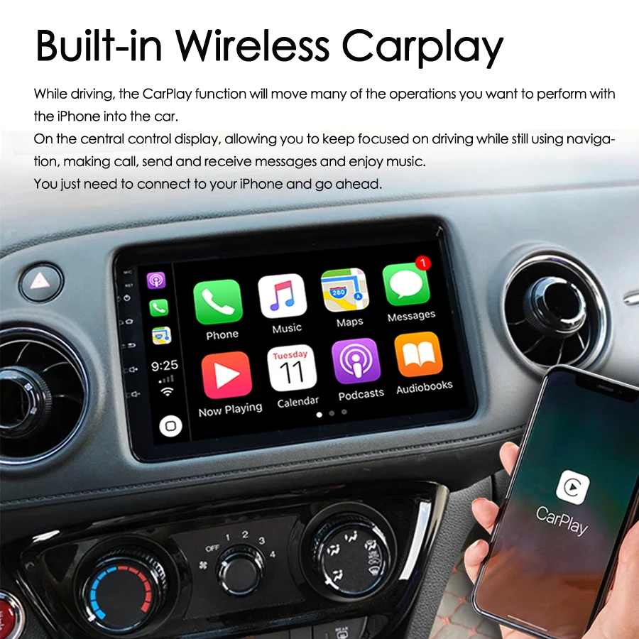 Carplay 2 Din Android 14 Auto Carplay Car Radio Multimedia Video Player Gps Navigation For Honda Hr-V Hrv Xrv Vezel 2013 -2019