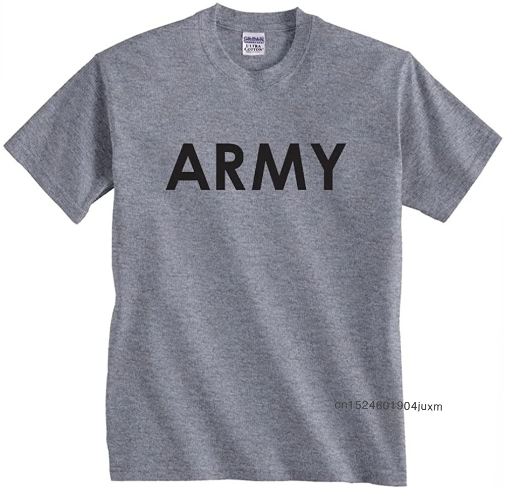 100% Cotton T-shirts Men\'s Streetwear Army Physical Training PT T-Shirt Hip Hop Men Tops Tees