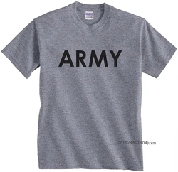 100% Cotton T-shirts Men's Streetwear Army Physical Training PT T-Shirt Hip Hop Men Tops Tees