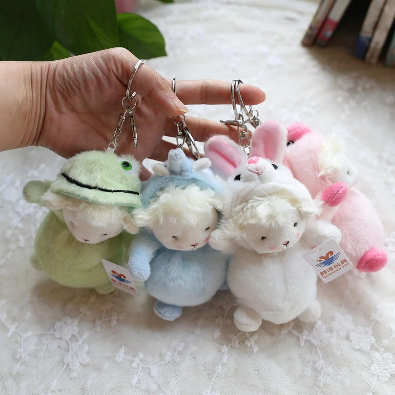 creative new popular Cute sheep Transform rabbit panda bear keychain plush pendant fashione soft plush  birthday christmase gift