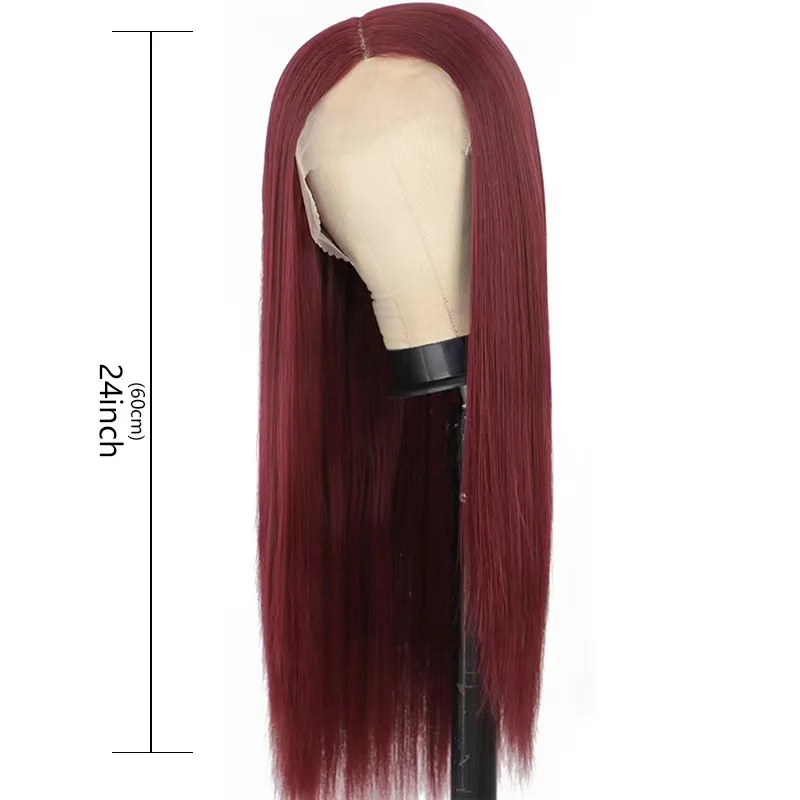 

European and American New Light Blonde Long Straight Hair Front Lace African Best-Selling Wig Cap