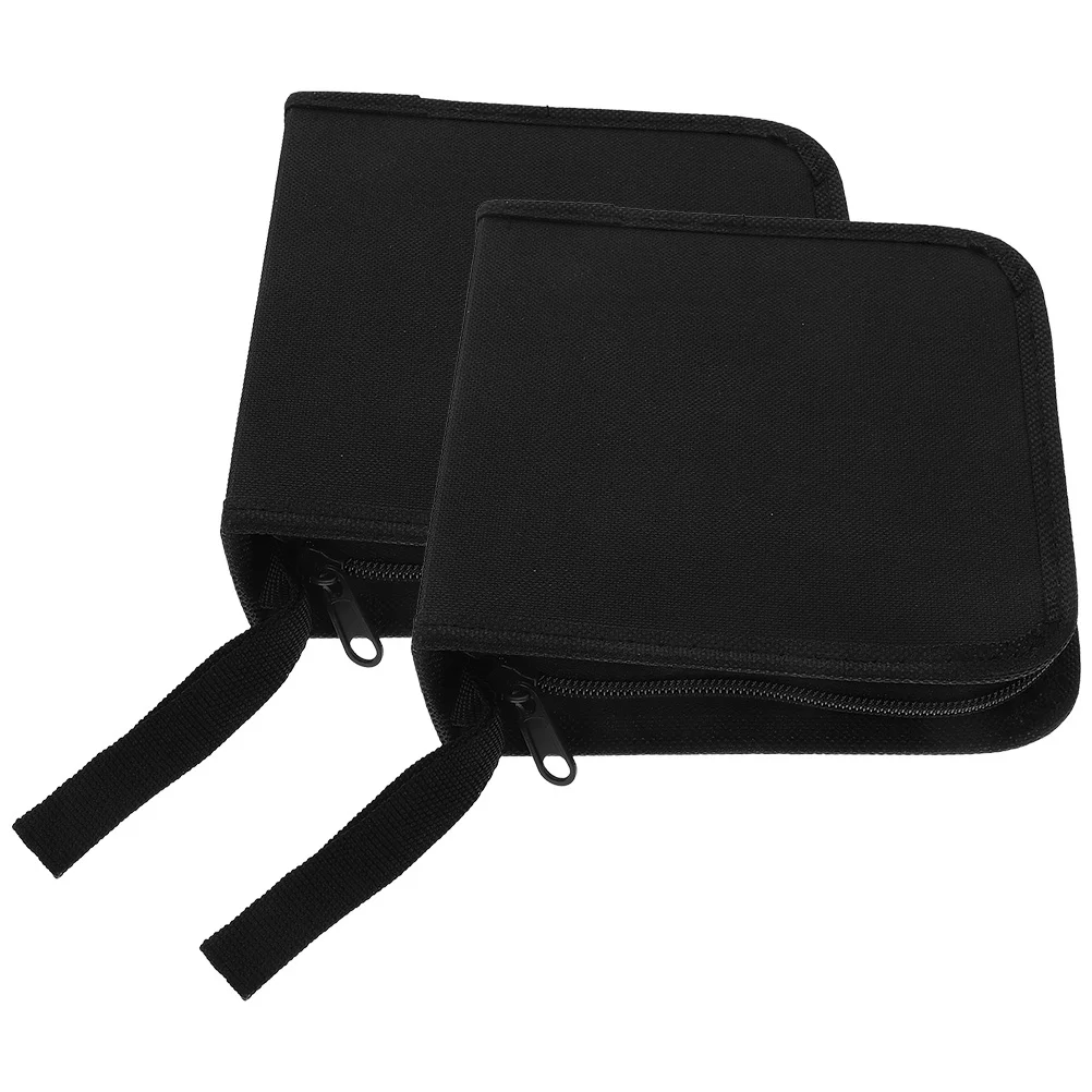 

2Pcs Dvd Cd Storage Bag Portable Disc Organizer Zipper Case Large Capacity Holder for Car Travel Protection Cd Case