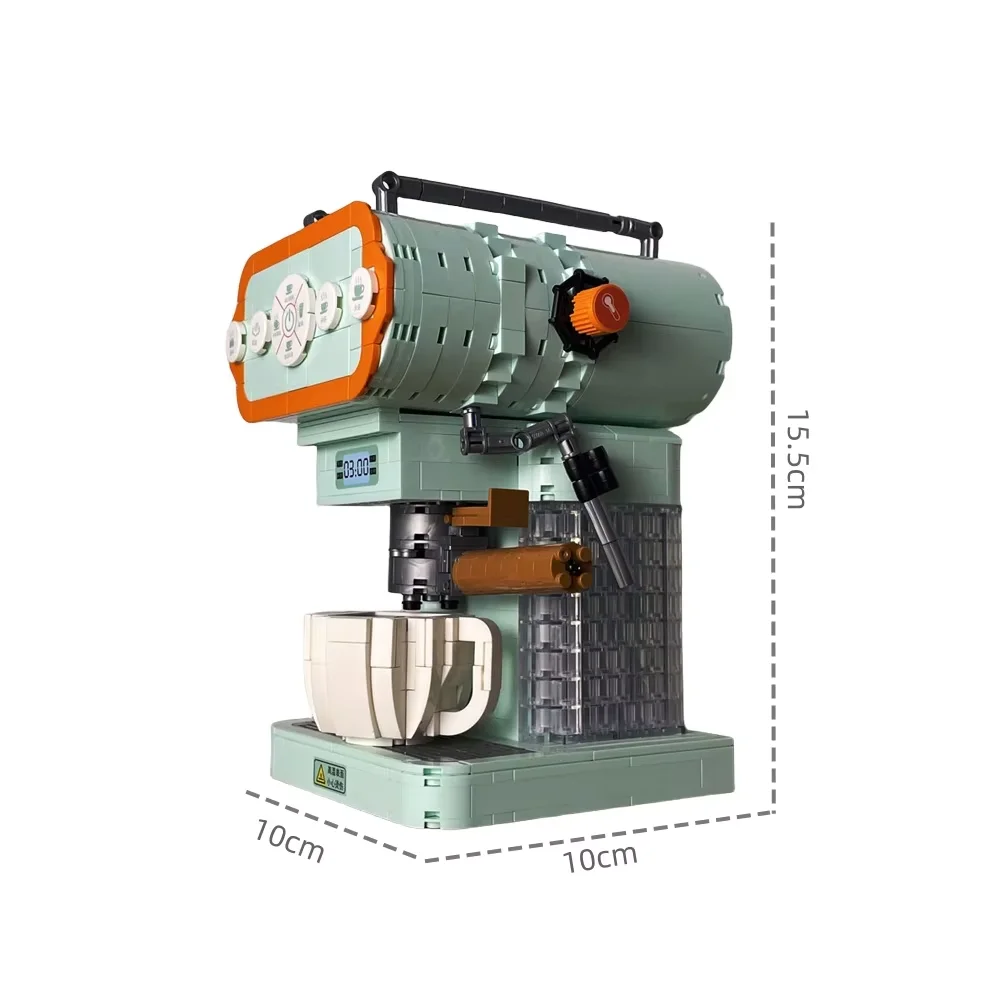 KNEW BUILT Classic Coffee Machine Model Mini Building Blocks Vintage Decoration Children Assemble Gift Toys Constructor Bricks