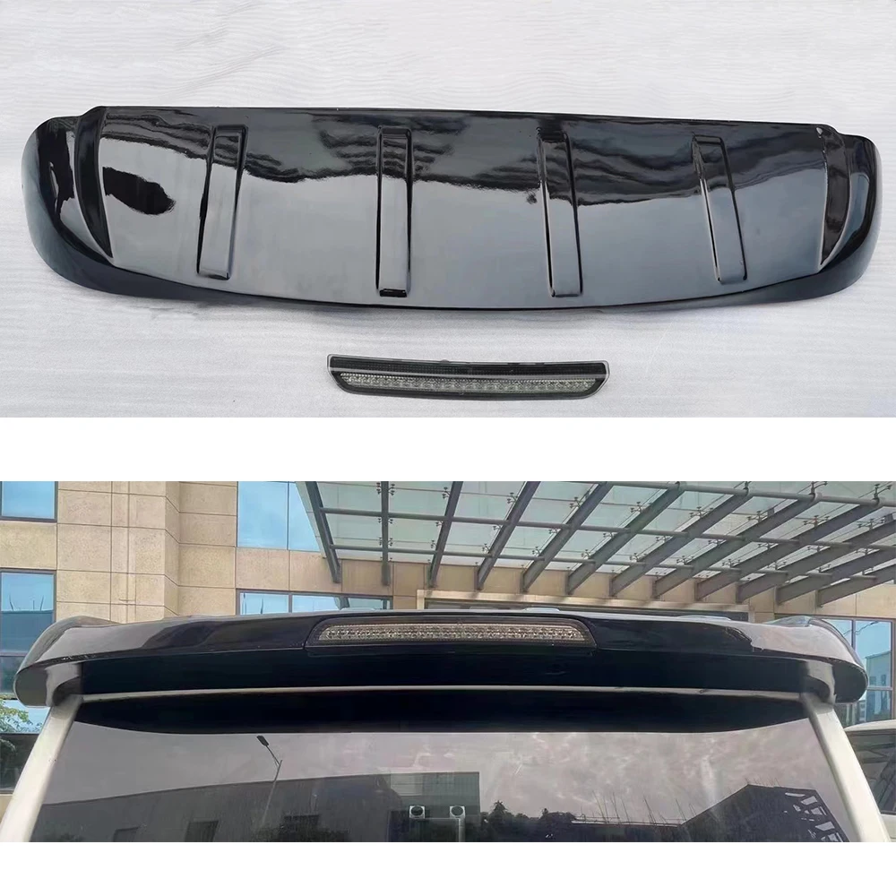 

Black Rear Bumper Cover Lip Diffuser Spoiler Wing With Led Light Fit For 2010-2016 Land Rover Discovery 3 and 4