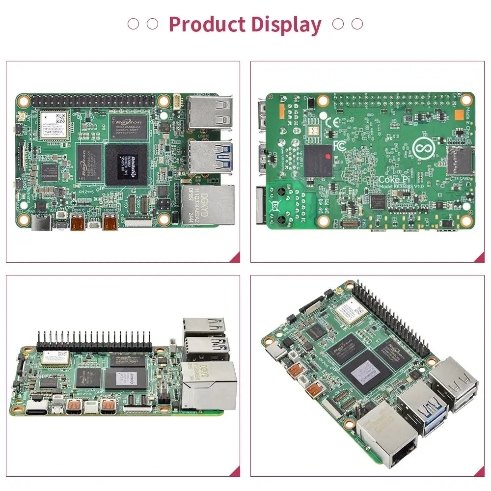 for Orange Pi 5 Pro 32GB RAM LPDDR4 Single Board Computer RK3588S Support Wi-Fi 6+BT5.0 with BLE 2.4GHz CokePi SBC Single Board