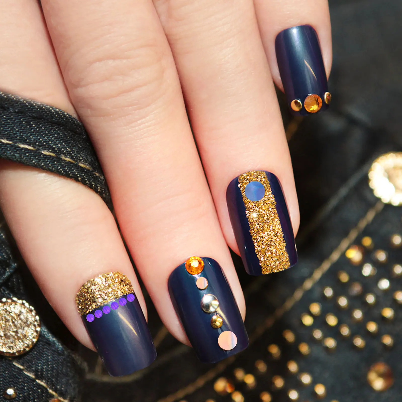 2 個ネイルアートグリッタースパンコール超薄型金属装飾 Diy マニキュアフェスティバルギフト女性美容ステッカー用品