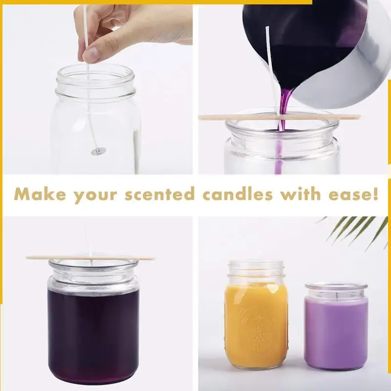 

A92P 8 Set Stainless Steel Double Boiler Long Handle Wax Melting Pot, Pitcher & Mixing Spoon Candle Soap Making