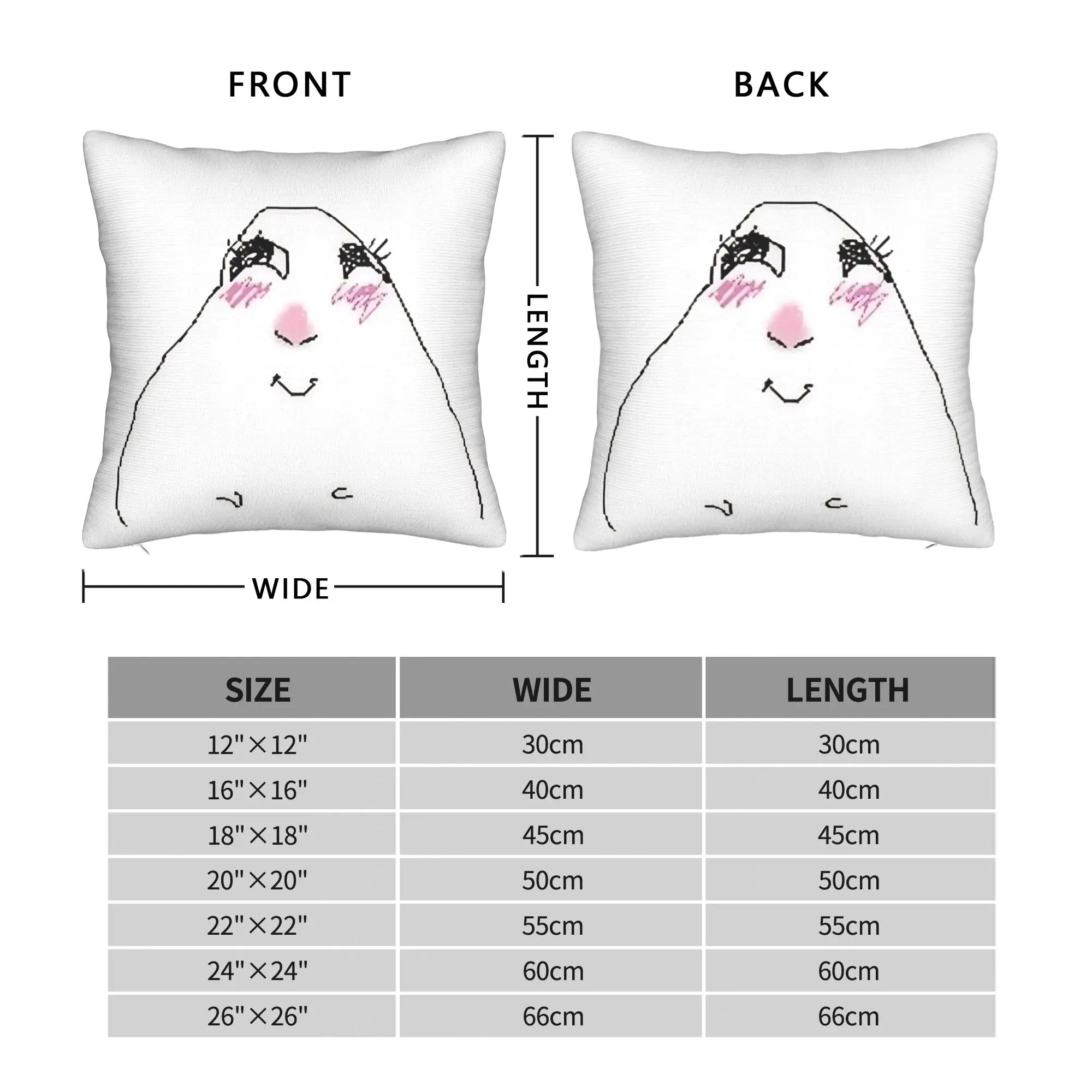 silly Hamster Meme blushing  Square Pillowcases Polyester Home  Cushion Cover Creative Home Decoration Pillow Cover 40*40