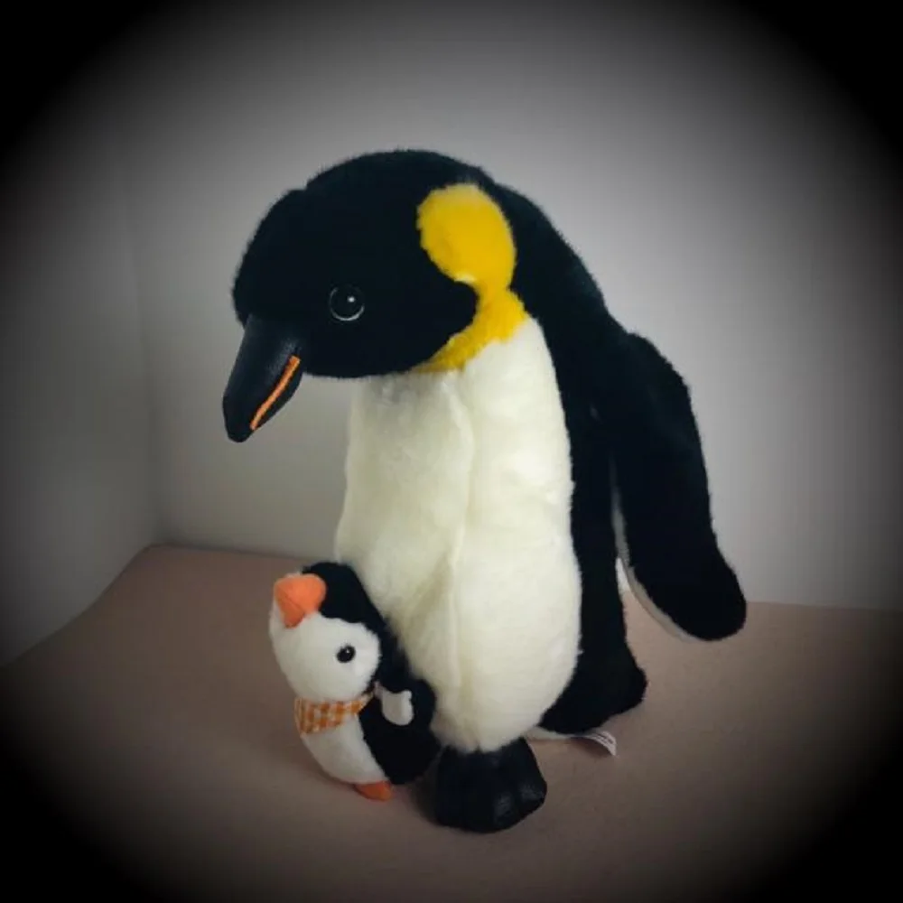 

cute plush high quality simulation penguin toy with a penguin baby doll gift about 28cm