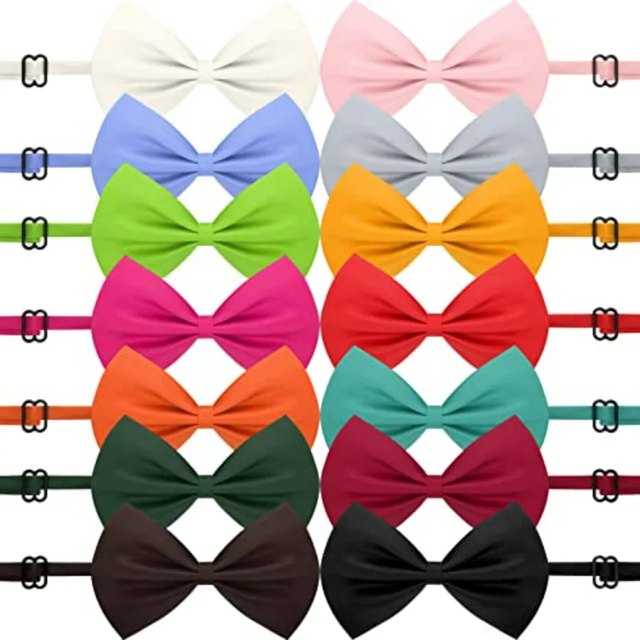 

Pcs Dog Bow Ties with Adjustable Collar Puppy Neckties Bulk Cat Bowtie Collar Assorted Colors Solid Pet Grooming Bows Dog Groom