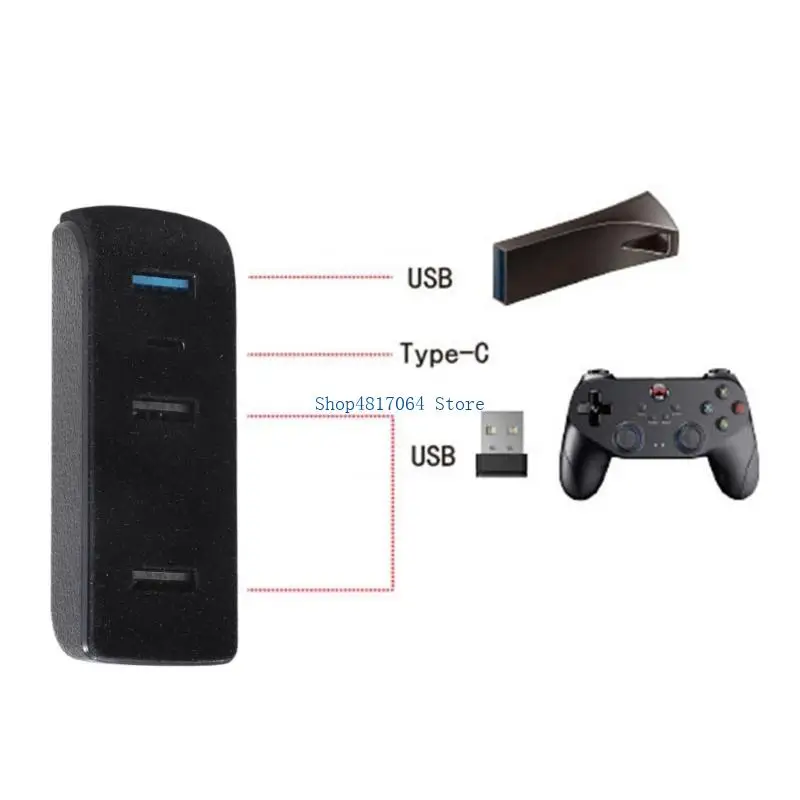 T3LB Glove Box USB Hub for Model 3/Y Glove Box Docking Station Multiport for Dashing Flash Drive Data Transferring