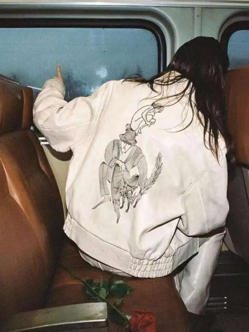 Nowa ERD Depred Rich Second Generation 24SS Haftowana Splaid Ink Mystery Man Old Leather Jaet ort Odzież Wierzchnia