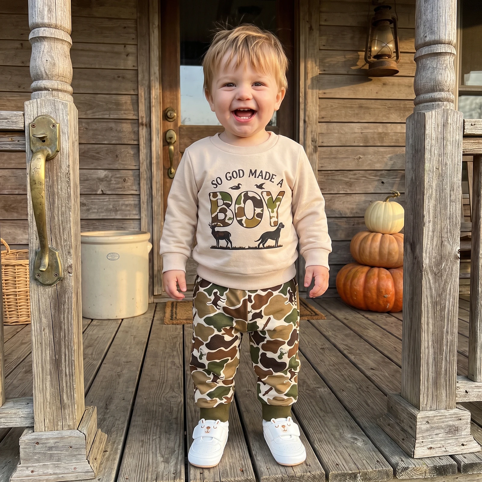 Toddler Boy Fall Outfit Long Sleeve Crew Neck Letter Print Sweatshirt Pants