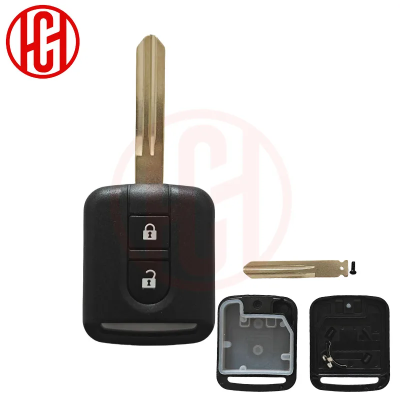 Replacement 2 Buttons Remote Car Key Shell FOB Case For Nissan Elgrand X-TRAIL Qashqai Navara Micra Note NV200