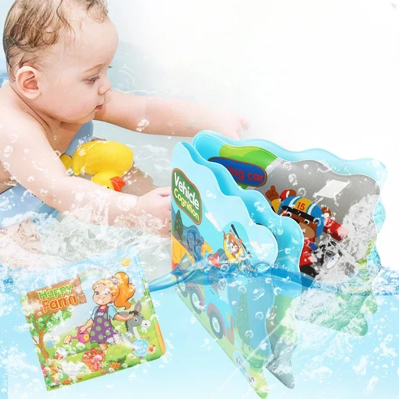 EVA Cartoon Bath Books Baby Early Educational Animal Cognitive Bathroom Toys Waterproof Pages Swimming Book for Toddler