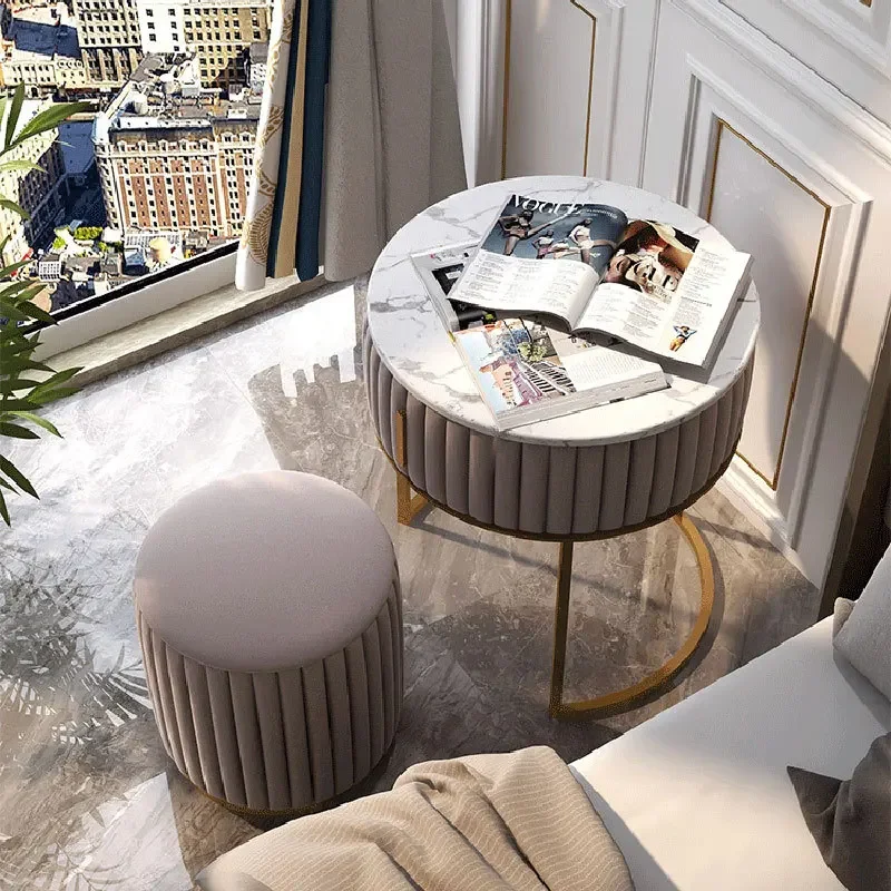 مجموعة طاولة تزيين صغيرة فاخرة من Nordic Light - تأتي مع كرسي مطابقة، تصميم عملي بسيط لغرفة النوم، متعدد الوظائف