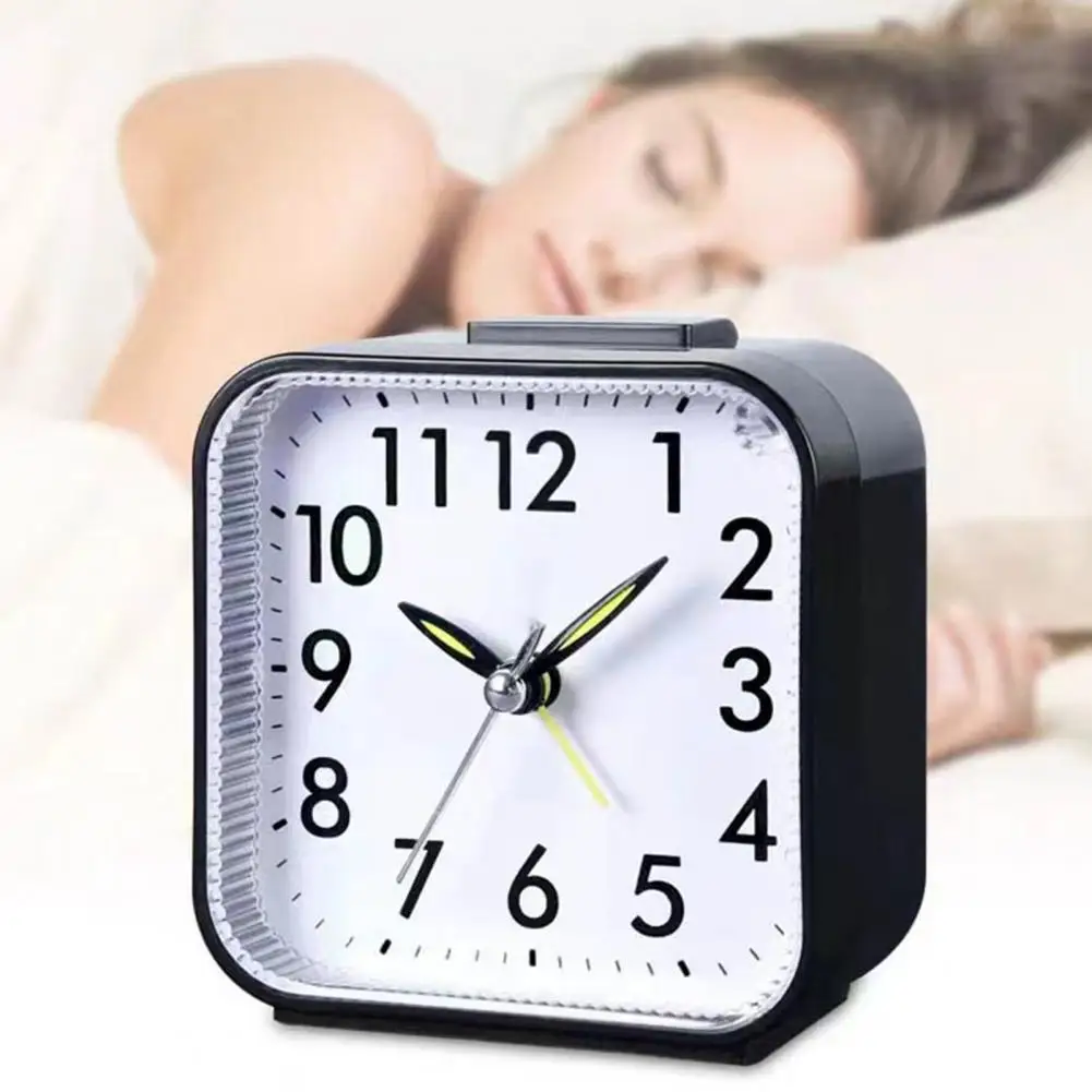 Non Ticking Alarm Clock Battery Powered Silent Bedside Clock Night Light Loud Travel Clock For Heavy Sleepers Kids Elderly