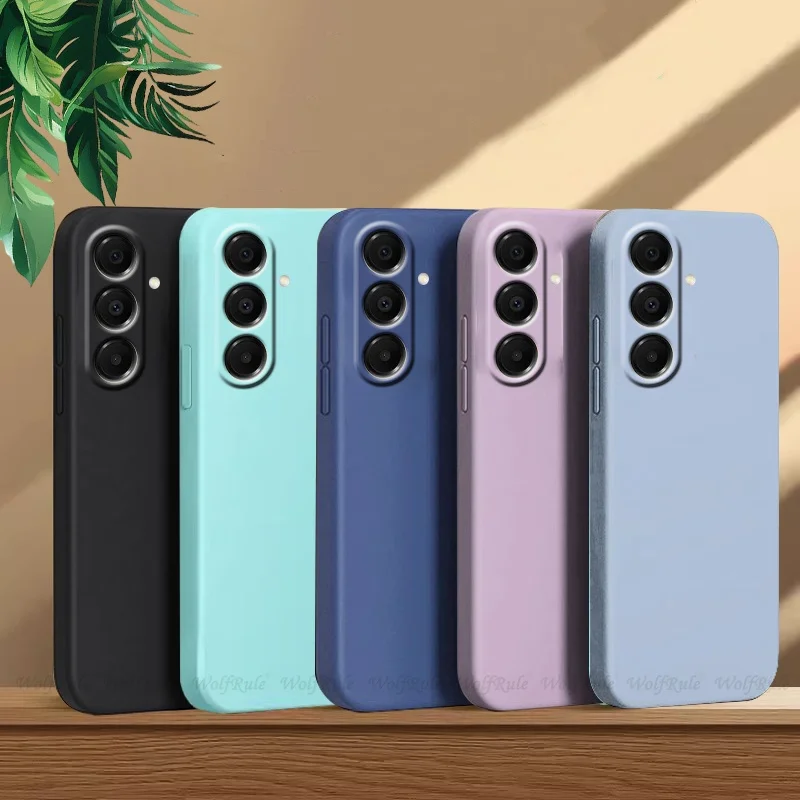 Untuk Samsung A17 Case Cover Samsung Galaxy A17 Capas Baru Silikon Cair Asli TPU Bumper Tahan Guncangan Lembut Fundas Samsung A17