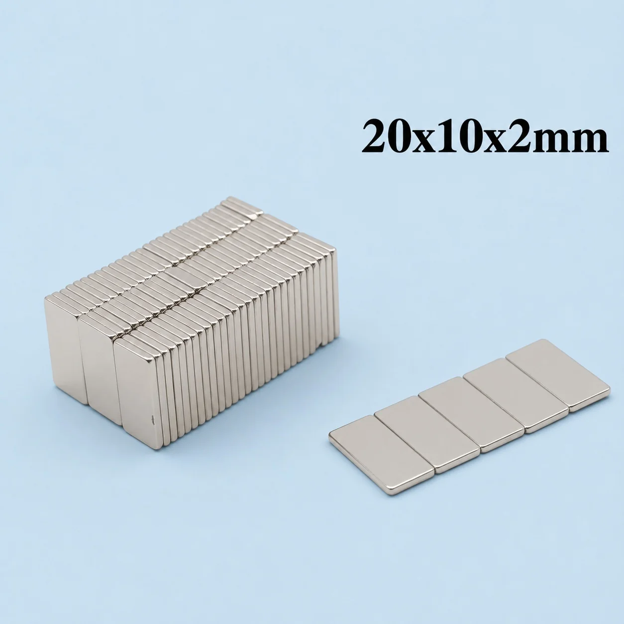 Anti Rust Magnetic Alloy Durable Waterproof Neodymium Magnet Rectangular 20x10x2mm for Daily Household